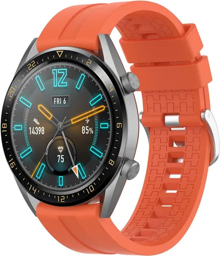 Vista 4 de Paquete de 3 correas de silicona para Huawei Watch GT Classic de repuesto (negro, blanco, naranja)