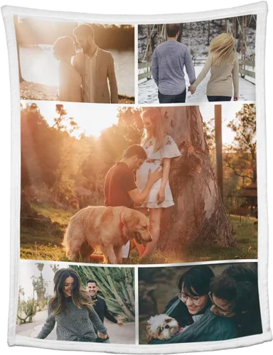 Vista 18 de Mantas personalizadas con collage de fotos, mantas personalizadas con texto y imagen, mantas de franela suave, mantas de cama regalo para bebé