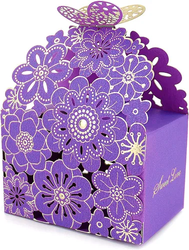 Vista 10 de Kslong Juego de 50 unidades por juego de cajas de regalo de galletas, recuerdos románticos de boda, bonita caja de chocolate para bodas, suministros