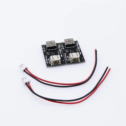 Vista 2 de Treedix 2 unids tipo C USB LiPo cargador de batería Junta sin batería con enchufe JST con indicador LED Tasa de carga ajustable automático apagado