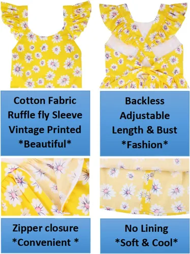 Vista 302 de Vestido de verano para niña, de algodón, con diseño floral