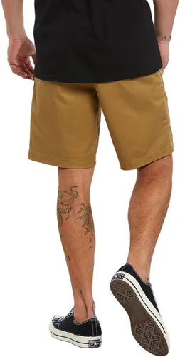 Vista 2 de Volcom Frickin - Pantalones cortos chinos con cintura elástica de 19 pulgadas, Negro