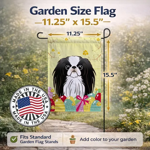 Vista 43 de Caroline's Treasures BB1923GF Bandera decorativa para jardín con diseño de Border Collie, para caza de huevos de Pascua, para jardín, jardín, patio