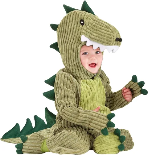 Vista 3 de Disfraz de pana T-Rex para bebés forro polar verde con licencia oficial de star wars silent one crew