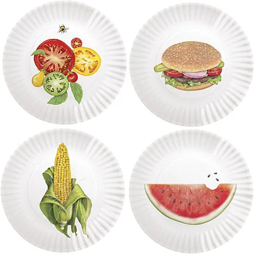Vista 2 de Mary Lake-Thompson BBQ Picnic - Platos de melamina de 9 pulgadas, juego de 4