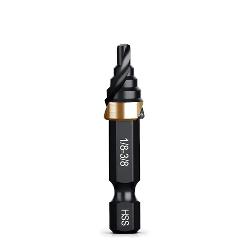 Vista 9 de THINKWORK Broca de Paso de Tamaño Único HSS, Broca de Paso HSS de 1/2", Unibit, Brocas de Paso de Vástago de 1/4" para Metal Suave, Acero, Madera