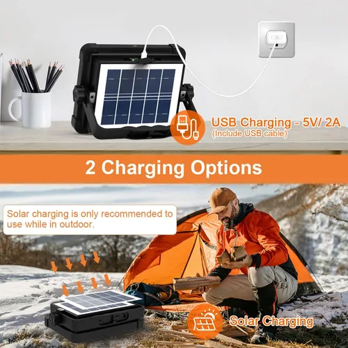 Vista 3 de ERAY Luz de Trabajo LED Portátil con Batería Recargable 15000mAh 10000 LM, Luces de Camping Solares, IP66 4 Modos de Iluminación Luz de Trabajo