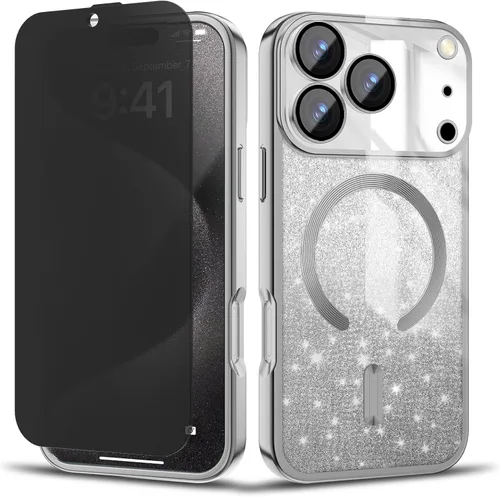 Vista 13 de Funda magnética para iPhone 13 Pro MagSafe con protector de lente de cámara, protección completa, delgada, suave, a prueba de golpes, antiarañazos