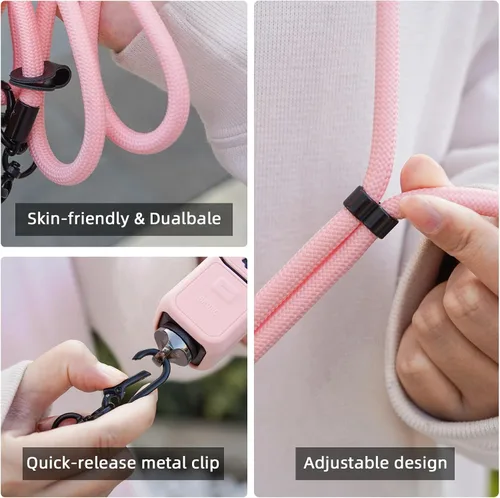 Vista 7 de Funda de silicona para bolsillo 3 y cordón para el cuello, funda protectora para lentes, resistente a los arañazos, ajustable, fácil de transportar