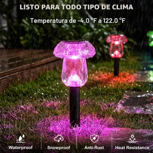 Vista 3 de Paquete de 16 luces solares para exteriores, luces de jardín de Cambio