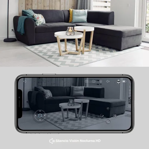 Vista 4 de Enabot EBO SE FamilyBot Home Camera Robot: Cámara móvil para mascotas 1080P en interiores, funciona con batería, recarga automática, visión