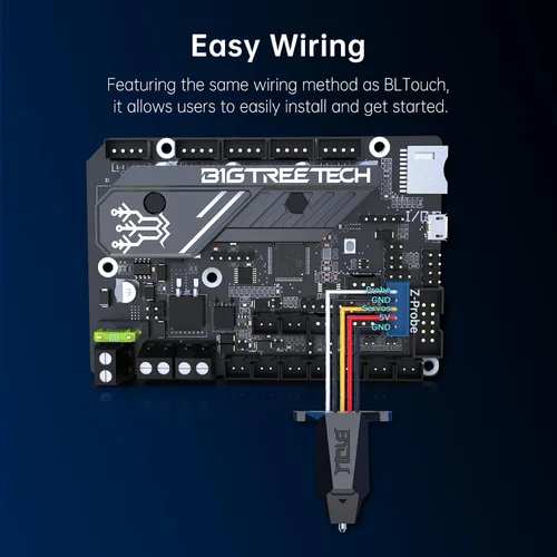 Vista 5 de BIQU MicroProbe V2.0 + Soporte de montaje para BIQU B1/H2/Ender-3/Ender-3 V2 Kit de sensor de nivelación de cama automático 3D Herramienta