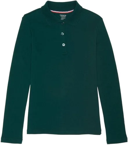 Vista 7 de French Toast Polo de manga larga con cuello de volantes para niña Negro/Negro