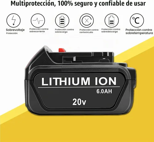 Vista 7 de JYJZPB Paquete de 2 baterías de repuesto de 6.5Ah compatibles con DeWalt 20V MAX DCB200 DCB204 DCB206 DCB206-2 DCB201 DCB203 DCB181 DCB180