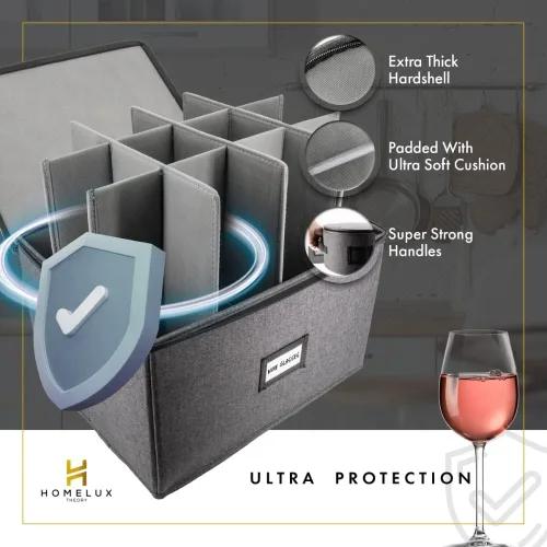 Vista 4 de HOMELUX THEORY 8 piezas de contenedores de almacenamiento de porcelana de carcasa dura, almacenamiento de tazas, copas de vino, utensilios
