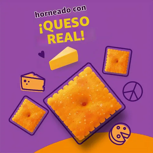 Vista 4 de Annie's Galletas orgánicas originales de Cheddar Squares horneadas, hechas con queso real, 11.25 onzas