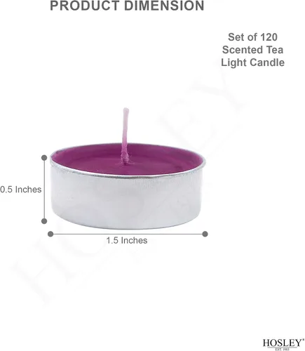 Vista 2 de Hosley Paquete de 120 velas aromáticas de cereza negra, velas de té a granel altamente fragantes para decoración del hogar, velas rojas pequeñas