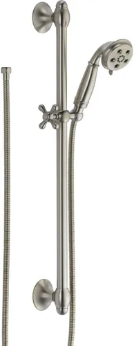 Vista 2 de Delta Faucet 3-Spray H2Okinetic Slide Bar ducha de mano con manguera, bronce champán 51308-CZ