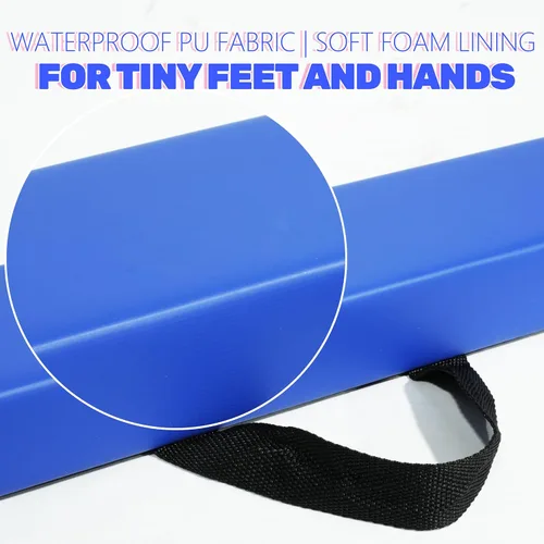 Vista 6 de FC FUNCHEER - Viga de equilibrio plegable, viga de suelo para gimnasia, equipo de gimnasia para niños, base de madera, fondo antideslizante y bolsa