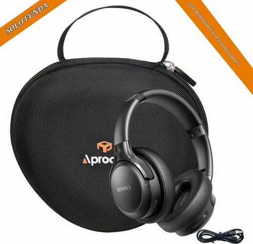 Vista 5 de Aproca Funda para auriculares compatible con iClever BTH12 / HS19 / BTH26 / BERIBES/eKids Jurassic World plegable para niños, bolsa de Black-pro