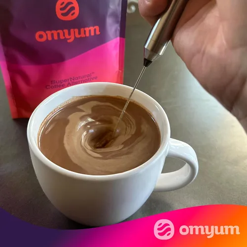 Vista 6 de OMYUM SuperNatural Coffee Alternativa (30 porciones) – Mezcla orgánica de hongos adaptógenos superalimentos con cacao, melena de león, reishi