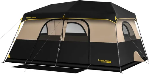 Vista 10 de FanttikOutdoor Tienda de campaña instantánea para 6/8/10/12 personas en 60 segundos con lluvia y resistente al viento, portátil, con bolsa