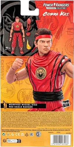 Vista 6 de Hasbro Power Rangers x Cobra Kai Lightning Collection Morphed Miguel Díaz Red Eagle Ranger Figura de 6 pulgadas