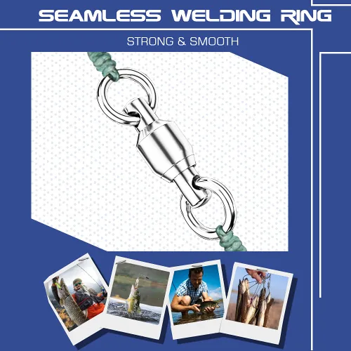 Vista 4 de AMYSPORTS Rodamientos de bolas de pesca giratorios de acero inoxidable de alta resistencia, rodamientos giratorios de pesca de barril de pesca