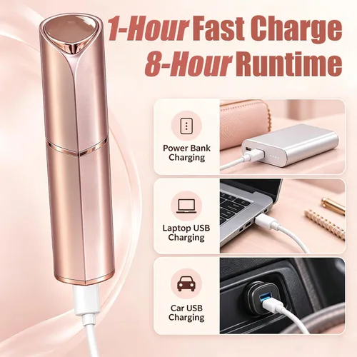 Vista 6 de Removedor de vello facial impecable para mujeres, afeitadora facial con luz Dorado