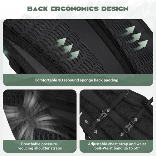 Vista 5 de Maelstrom Lightweight Hydration Hiking Backpack with 2L/3L Water Bladder BPA-free, High Flow Bite, Insulated Compartment, Reflective Strip
