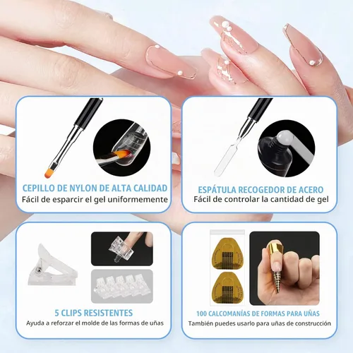 Vista 4 de LIONVISON Formas de uñas de poligel: 120 piezas de formas de uñas en forma de ataúd para gel constructor reutilizables – 12 tamaños de extensión