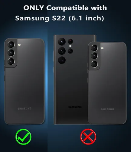 Vista 7 de Funda para Samsung Galaxy S22, [protector de pantalla integrado] [a prueba de golpes] [a prueba de caídas] Samsung S22, protección de grado militar