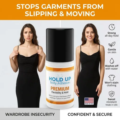 Vista 7 de Hold Up Body Adhesive Pegamento aplicador enrollable de alta calidad, pegamento para calcetines de compresión, medias, disfraces, ropa, resistente
