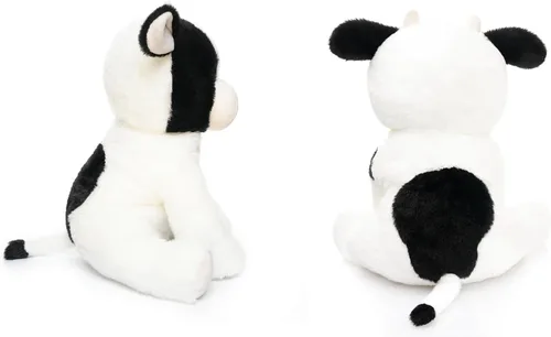 Vista 9 de WEIGEDU Juguete de peluche de vaca lechera floppy – 15.7 pulgadas suave y tierno vaca animal de peluche con ojos bordados, perfecto para niños