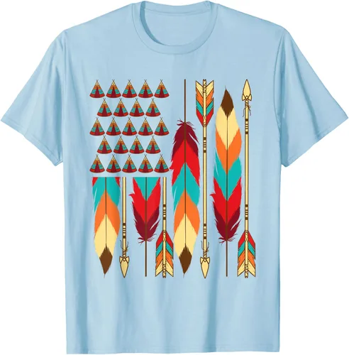 Vista 83 de Native American Bandera - Camiseta de veteranos indígenas del Mes del Orgullo, Negro, S