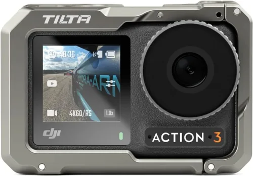 Vista 8 de Tilta Jaula para cámara compatible con DJI Osmo Action 3 Basic Kit (negro), armadura protectora, mejora la funcionalidad con opciones de montaje