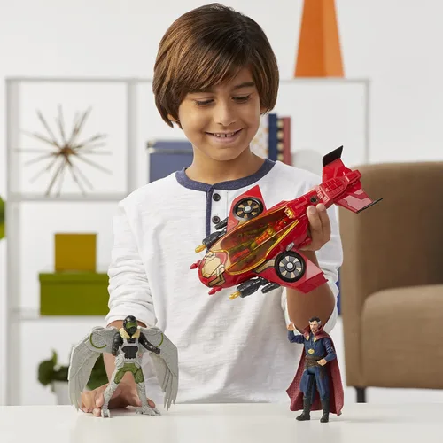 Vista 5 de Spider-Man Marvel: Spider Escape Jet, con 3 figuras de acción en escala de 6 pulgadas, incluyendo Spider-Man y Marvel's Vulture, 4 proyectiles, a