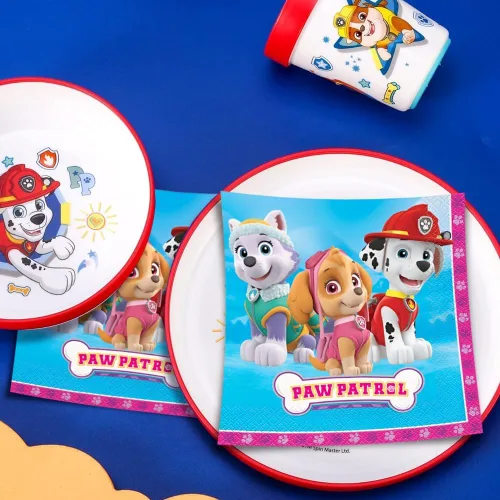 Vista 4 de Artículos para fiesta de cumpleaños Paw Patrol, servilletas, niña, Rosado