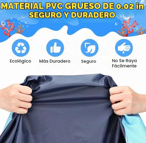 Vista 2 de Almohadilla de salpicaduras para niños y perros, 97 pulgadas, almohadilla de salpicaduras extra grande para niños de 1 a 3 años y niños de 4 a 8 Azul