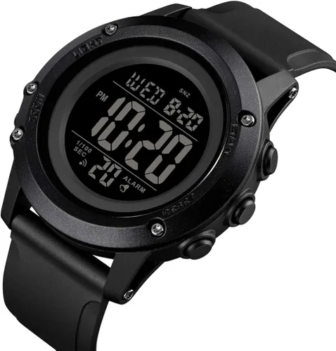 Vista 3 de Reloj digital deportivo para hombre, esfera grande, impermeable, con cronómetro, alarma, luz LED trasera