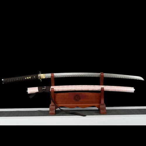 Vista 3 de Espada japonesa de espiga completa de 40 pulgadas, espadas katana hechas a mano, espadas realmente afiladas para hombres, espada samurái real