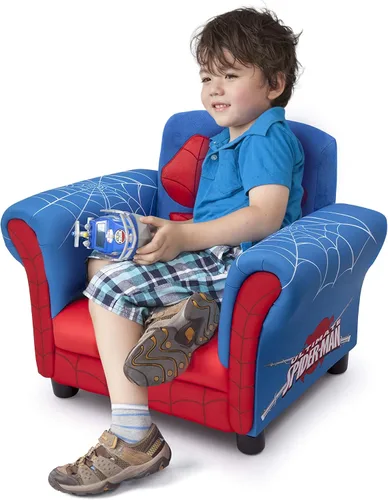 Vista 3 de Delta Children Silla tapizada figural, Marvel Spider Man (azul, rojo)