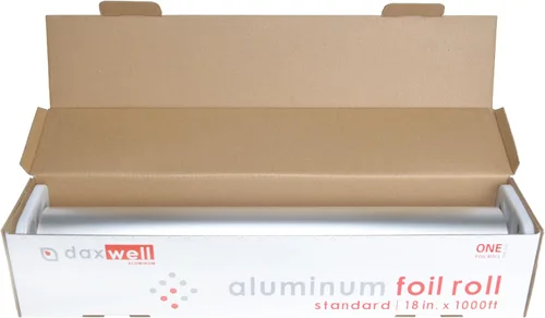 Vista 2 de Daxwell Rollo de papel de aluminio, estándar, 18 "x 1000 pies, J10003335, plateado