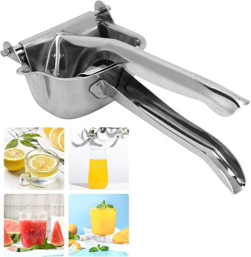 Vista 6 de Exprimidor manual, exprimidor manual de limón de acero inoxidable 304, exprimidor de cítricos manual con mango cómodo, accesorios de cocina