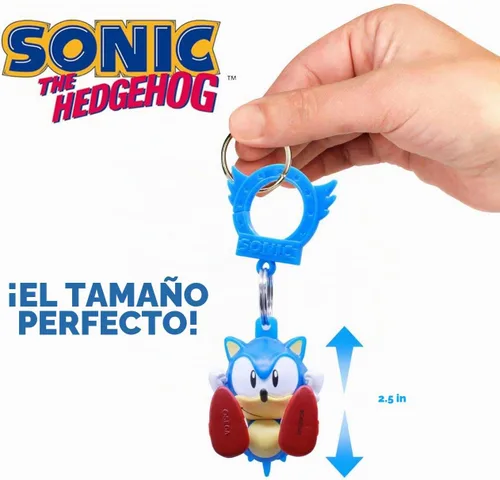 Vista 5 de Just Toys LLC Ganchos para mochila Sonic The Hedgehog, Multi, 4 pulg.