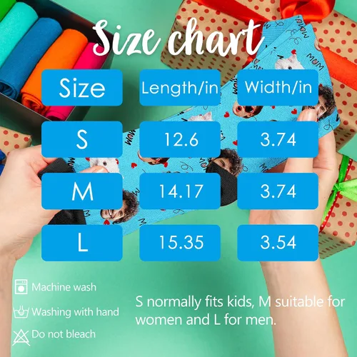 Vista 7 de Artsadd Calcetines personalizados Divertidos calcetines personalizados con imagen Regalos para hombres, papá, Día del Padre, cumpleaños
