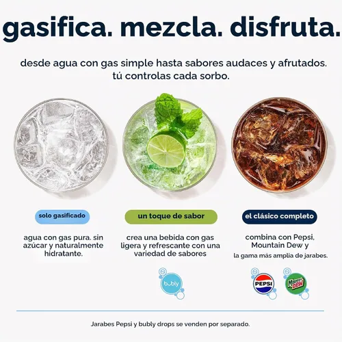 Vista 7 de SodaStream Terra - Paquete para hacer agua con gas en color negro, incluye 3 unidades de CO2 y botella de carbonatación