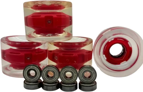 Vista 3 de GHOST BOARDS Clear Longboard Skateboard - Transparent Acrylic Long Boards with Light-Up LED Wheels for Smooth Rides - Ride The Streets in Style with