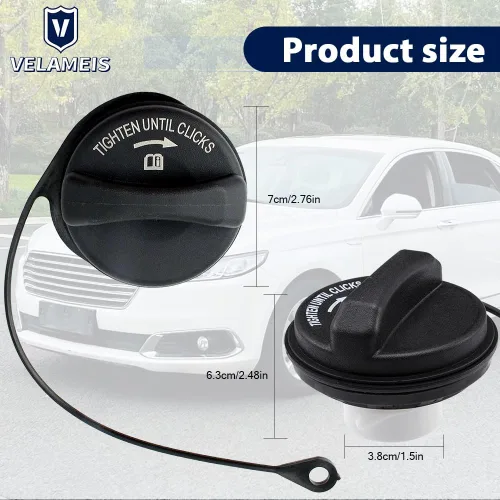 Vista 6 de Tapa de llenado de tanque de gasolina 6L2Z9030F FC1058 FC-1058 6L2Z-9030-F Tapa de gasolina del tanque de combustible Compatible con Ford Freestyle