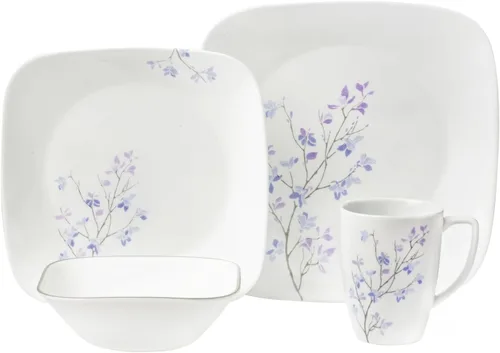 Vista 10 de Corelle juego de vajilla cuadrada/redonda de 16 piezas, Splendor, Esplendor